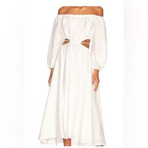 ASTR The Label Off-Shoulder Cut-out White Maxi Dress